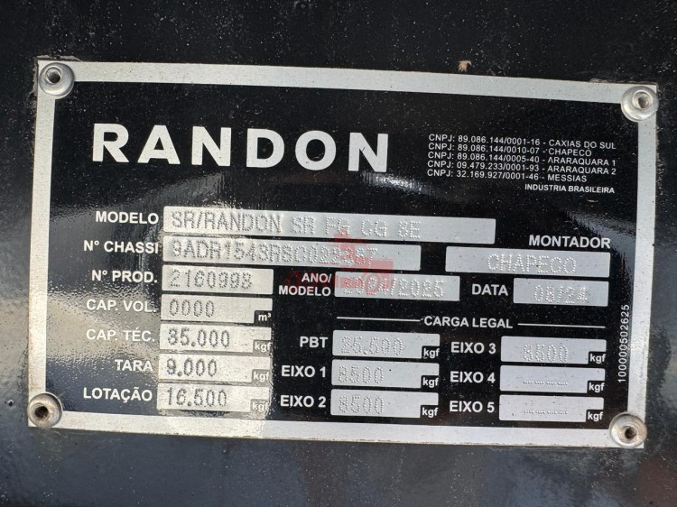 Baú Randon 2025 30 paletes