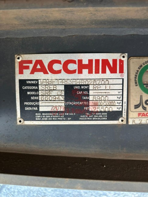 Carreta Baú Facchini 2017 28 Paletes 