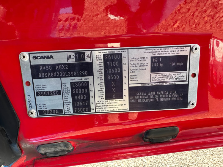 SCANIA R450 6X2 2020